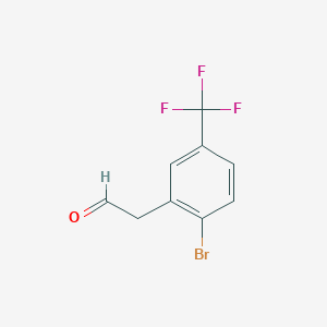 molecular formula C9H6BrF3O B13544016 2-[2-Bromo-5-(trifluoromethyl)phenyl]acetaldehyde 