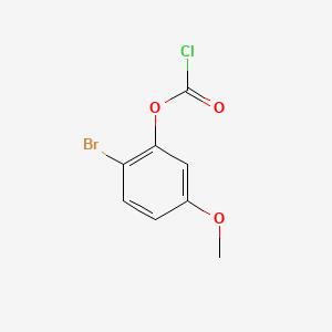 molecular formula C8H6BrClO3 B13544036 2-Bromo-5-methoxyphenyl chloroformate 