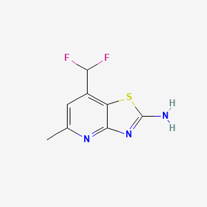 molecular formula C8H7F2N3S B13544049 7-(Difluoromethyl)-5-methyl-[1,3]thiazolo[4,5-b]pyridin-2-amine 