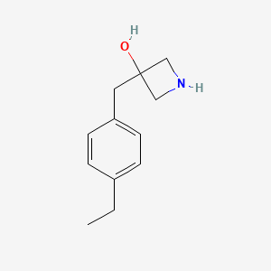 molecular formula C12H17NO B13544050 3-(4-Ethylbenzyl)azetidin-3-ol 