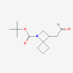 molecular formula C13H21NO3 B13544061 Tert-butyl 3-(2-oxoethyl)-1-azaspiro[3.3]heptane-1-carboxylate 