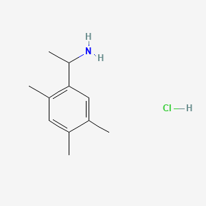 molecular formula C11H18ClN B13544066 1-(2,4,5-Trimethylphenyl)ethan-1-aminehydrochloride CAS No. 91339-03-6