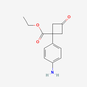 molecular formula C13H15NO3 B13544096 Ethyl 1-(4-aminophenyl)-3-oxocyclobutane-1-carboxylate 