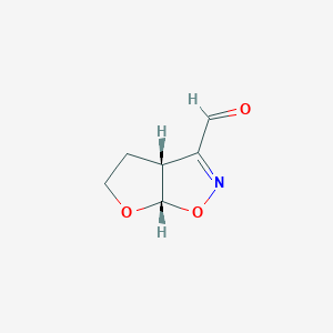 molecular formula C6H7NO3 B13544112 rac-(3aR,6aS)-3aH,4H,5H,6aH-furo[3,2-d][1,2]oxazole-3-carbaldehyde 