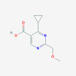 molecular formula C10H12N2O3 B13544125 4-Cyclopropyl-2-(methoxymethyl)pyrimidine-5-carboxylic acid 