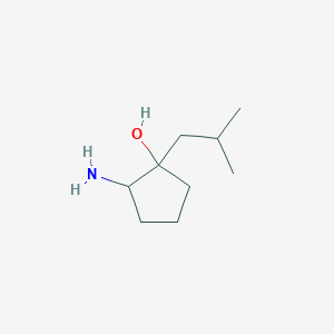 molecular formula C9H19NO B13544141 2-Amino-1-isobutylcyclopentanol 