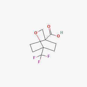 molecular formula C9H11F3O3 B13544165 1-(Trifluoromethyl)-2-oxabicyclo[2.2.2]octane-4-carboxylic acid CAS No. 2825012-62-0