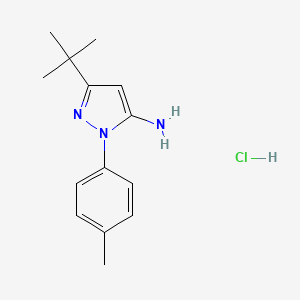 molecular formula C14H20ClN3 B1354419 3-(叔丁基)-1-(对甲苯基)-1H-吡唑-5-胺盐酸盐 CAS No. 317806-86-3