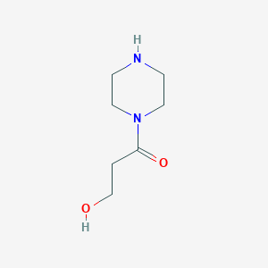 molecular formula C7H14N2O2 B13544200 3-Hydroxy-1-(piperazin-1-yl)propan-1-one 