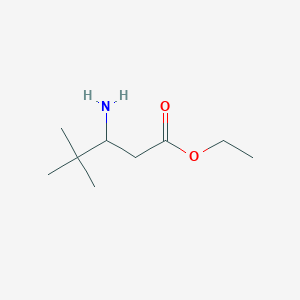 molecular formula C9H19NO2 B13544205 Ethyl 3-amino-4,4-dimethylpentanoate 