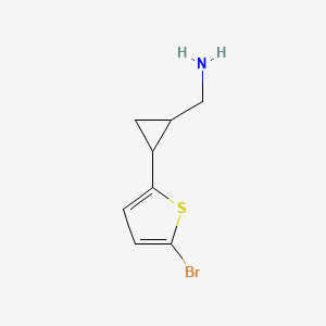 molecular formula C8H10BrNS B13544241 (2-(5-Bromothiophen-2-yl)cyclopropyl)methanamine 