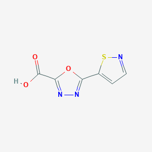 molecular formula C6H3N3O3S B13544258 5-(Isothiazol-5-yl)-1,3,4-oxadiazole-2-carboxylic acid 