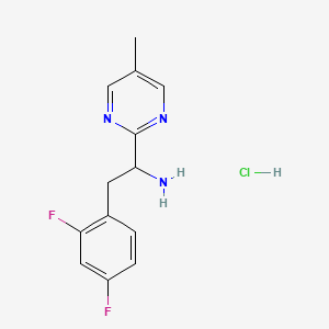 molecular formula C13H14ClF2N3 B13544293 2-(2,4-Difluorophenyl)-1-(5-methylpyrimidin-2-yl)ethan-1-aminehydrochloride 