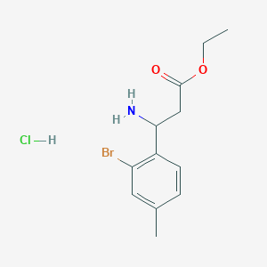 molecular formula C12H17BrClNO2 B13544296 Ethyl 3-amino-3-(2-bromo-4-methylphenyl)propanoate hydrochloride CAS No. 502842-14-0