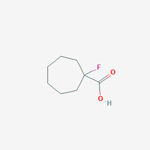 Cycloheptanecarboxylic acid, 1-fluoro-(9CI)