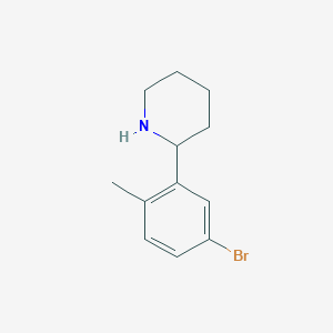 molecular formula C12H16BrN B13544364 2-(5-Bromo-2-methylphenyl)piperidine 