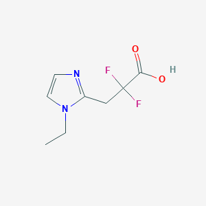 molecular formula C8H10F2N2O2 B13544419 3-(1-Ethyl-1h-imidazol-2-yl)-2,2-difluoropropanoic acid 