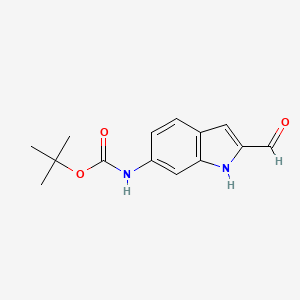 molecular formula C14H16N2O3 B13544437 tert-butylN-(2-formyl-1H-indol-6-yl)carbamate 