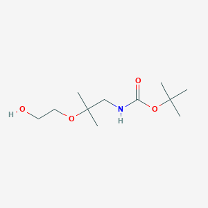 molecular formula C11H23NO4 B13544472 Tert-butyl (2-(2-hydroxyethoxy)-2-methylpropyl)carbamate 