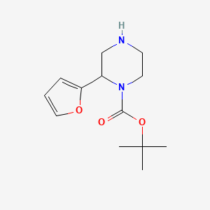 molecular formula C13H20N2O3 B13544592 Tert-butyl 2-(furan-2-YL)piperazine-1-carboxylate 