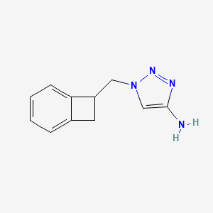 molecular formula C11H12N4 B13544593 1-(Bicyclo[4.2.0]octa-1,3,5-trien-7-ylmethyl)-1h-1,2,3-triazol-4-amine 