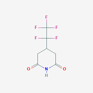 molecular formula C7H6F5NO2 B13544620 4-(1,1,2,2,2-Pentafluoroethyl)piperidine-2,6-dione 