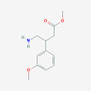 molecular formula C12H17NO3 B13544646 Methyl 4-amino-3-(3-methoxyphenyl)butanoate 