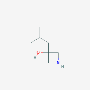 molecular formula C7H15NO B13544652 3-(2-Methylpropyl)azetidin-3-ol 