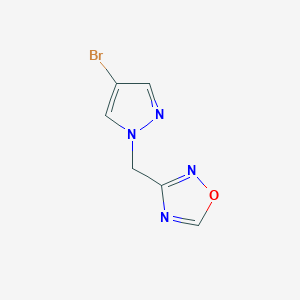 molecular formula C6H5BrN4O B13544655 3-[(4-bromo-1H-pyrazol-1-yl)methyl]-1,2,4-oxadiazole 