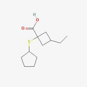 1-(Cyclopentylthio)-3-ethylcyclobutane-1-carboxylic acid