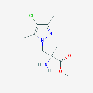 Methyl 2-amino-3-(4-chloro-3,5-dimethyl-1h-pyrazol-1-yl)-2-methylpropanoate