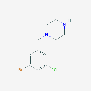 1-[(3-Bromo-5-chlorophenyl)methyl]piperazine