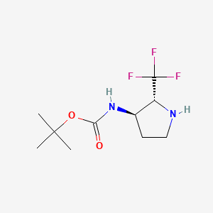 molecular formula C10H17F3N2O2 B13544735 rac-tert-butyl N-[(2R,3R)-2-(trifluoromethyl)pyrrolidin-3-yl]carbamate 