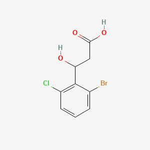 molecular formula C9H8BrClO3 B13544774 3-(2-Bromo-6-chlorophenyl)-3-hydroxypropanoic acid 