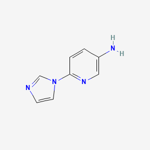 molecular formula C8H8N4 B1354479 6-(1H-咪唑-1-基)吡啶-3-胺 CAS No. 681004-51-3