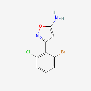 molecular formula C9H6BrClN2O B13544800 3-(2-Bromo-6-chlorophenyl)isoxazol-5-amine 