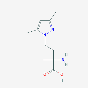 molecular formula C10H17N3O2 B13544866 2-Amino-4-(3,5-dimethyl-1h-pyrazol-1-yl)-2-methylbutanoic acid 