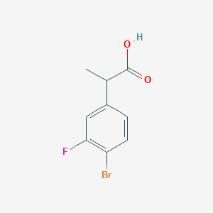 molecular formula C9H8BrFO2 B13544885 2-(4-Bromo-3-fluorophenyl)propanoicacid 