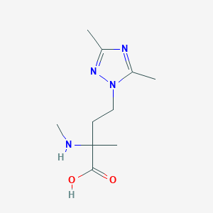 molecular formula C10H18N4O2 B13544893 4-(3,5-Dimethyl-1h-1,2,4-triazol-1-yl)-2-methyl-2-(methylamino)butanoic acid 