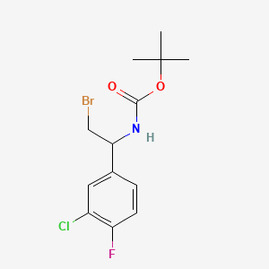 tert-butyl N-[2-bromo-1-(3-chloro-4-fluorophenyl)ethyl]carbamate