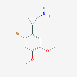 molecular formula C11H14BrNO2 B13544910 2-(2-Bromo-4,5-dimethoxyphenyl)cyclopropan-1-amine 