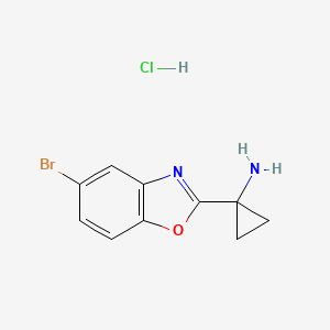 molecular formula C10H10BrClN2O B13544911 1-(5-Bromo-1,3-benzoxazol-2-yl)cyclopropan-1-amine hydrochloride 