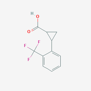 molecular formula C11H9F3O2 B1354503 2-[2-(三氟甲基)苯基]环丙烷甲酸 CAS No. 1187933-13-6