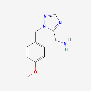 molecular formula C11H14N4O B1354532 (1-(4-Methoxybenzyl)-1H-1,2,4-triazol-5-YL)methanamine CAS No. 199014-16-9