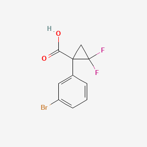 molecular formula C10H7BrF2O2 B13545623 1-(3-Bromophenyl)-2,2-difluorocyclopropane-1-carboxylic acid 