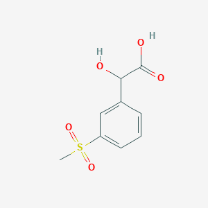 molecular formula C9H10O5S B13545664 2-Hydroxy-2-(3-methanesulfonylphenyl)acetic acid 