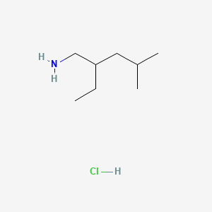 molecular formula C8H20ClN B13545764 4-(Aminomethyl)-2-methylhexanehydrochloride 