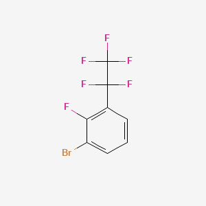 molecular formula C8H3BrF6 B13545774 1-Bromo-2-fluoro-3-(pentafluoroethyl)benzene 