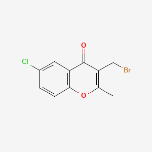 molecular formula C11H8BrClO2 B13545838 3-(bromomethyl)-6-chloro-2-methyl-4H-chromen-4-one 