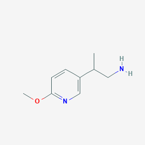 molecular formula C9H14N2O B13545853 2-(6-Methoxypyridin-3-yl)propan-1-amine 